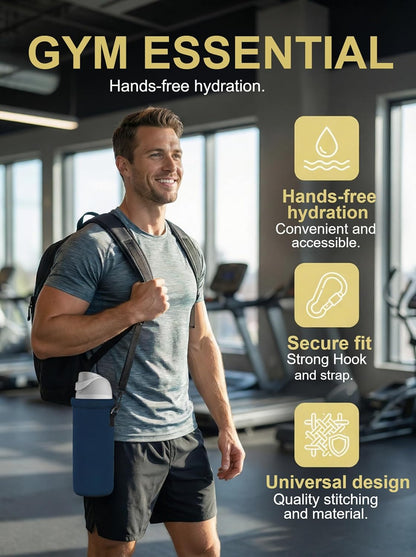 Neoprene 500ML/750ML/1000ML Water Bottle Bag Carrier, Portable Insulated Bottle Sling Holder Case Pouch with Adjustable Shoulder Strap for Men Women Walking Hiking Running
