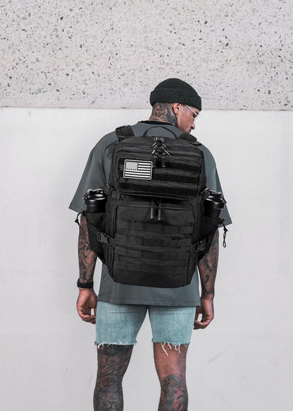 LHI Military Tactical Backpack for Men and Women 45L Army 3 Days Assault Pack Bag Large Rucksack with Molle System - Black - Colors A