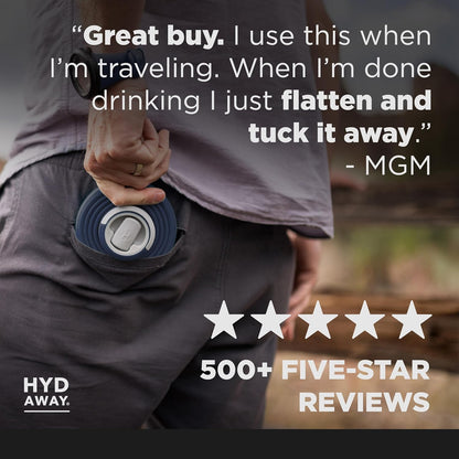 HYDAWAY 25oz Collapsible Travel Water Bottle - BPA-Free, Leakproof, Lightweight, Space-Saving - Perfect for Hiking, Travel, and All-Day Hydration