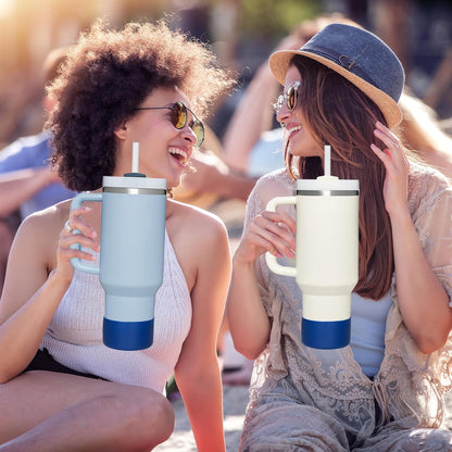 HEYSKAY 2pcs Protective Flask Silicone Boot Base for Stanley Quencher Adventure 40oz & Stanley IceFlow 20oz 30oz Tumbler, and Compatible with 12-24oz Hydro Sport Water Bottles,Yeti and More