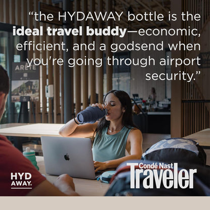 HYDAWAY 25oz Collapsible Travel Water Bottle - BPA-Free, Leakproof, Lightweight, Space-Saving - Perfect for Hiking, Travel, and All-Day Hydration