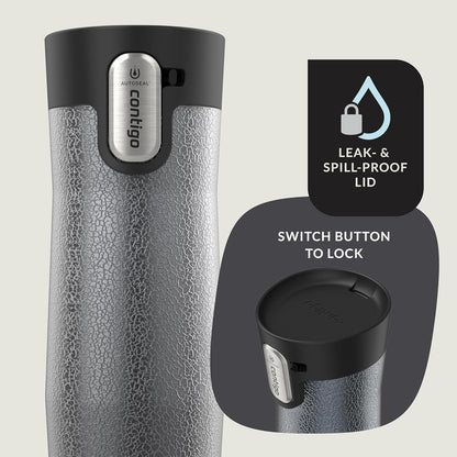Contigo AUTOSEAL West Loop Vacuum-Insulated Stainless Steel Travel Mug with Easy-Clean Lid 12 oz Blueberry