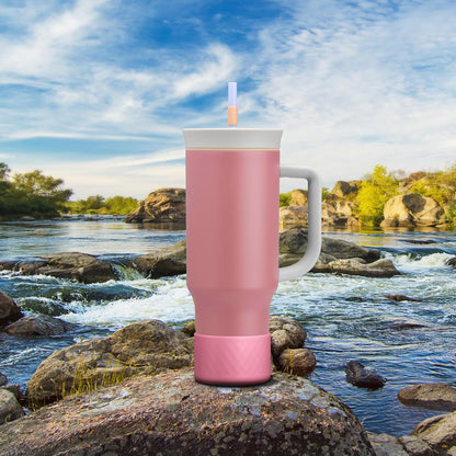 Silicone Boot for Owala 40 oz Tumbler with Handle, Anti-Slip Protective Sleeve for Stainless Steel Triple Layer Insulated Travel Tumbler Accessories
