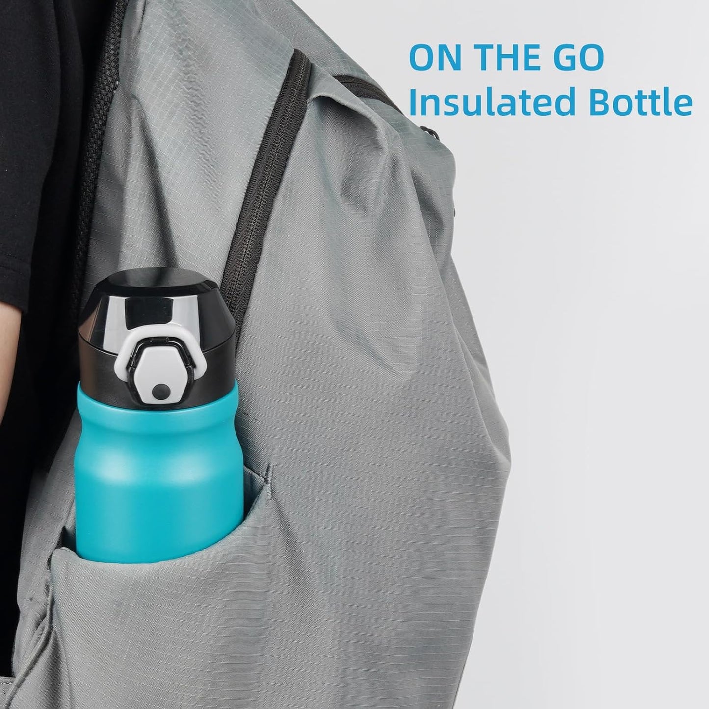 Konokyo 18 oz Insulated Water Bottle with Straw Lid, Stainless Steel Vacuum Sports Water Bottle, Leak-Proof Reusable Metal Flask with Carry Loop, BPA-Free Travel Bottle for Gym, School, Office