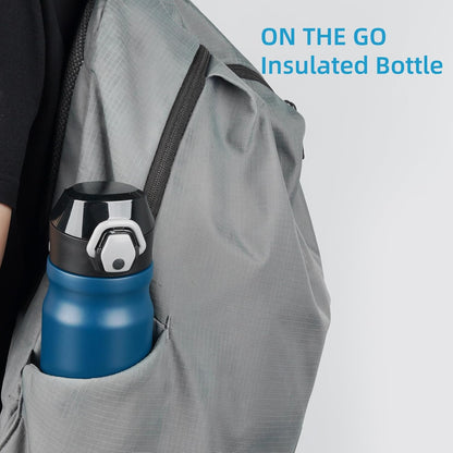 Konokyo 18 oz Insulated Water Bottle with Straw Lid, Stainless Steel Vacuum Sports Water Bottle, Leak-Proof Reusable Metal Flask with Carry Loop, BPA-Free Travel Bottle for Gym, School, Office