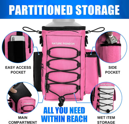 NATURE PIONEOR Magnetic Gym Bag for Men and Women - Magnet Water Bottle Holder Sling Carrier with Crossbody Shoulder Strap,Gym Accessories Pouch,Phone Pockets for Sports,Walking,Travel,Workout