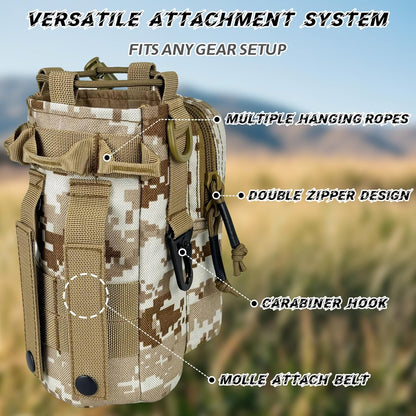 Water Bottle Holder with Strap - Tactical Insulated Water Bottle Sleeve with MOLLE System Water Bottle Cover Cross-Body Pouch for Walking Hiking Camping Gym 32oz&40oz