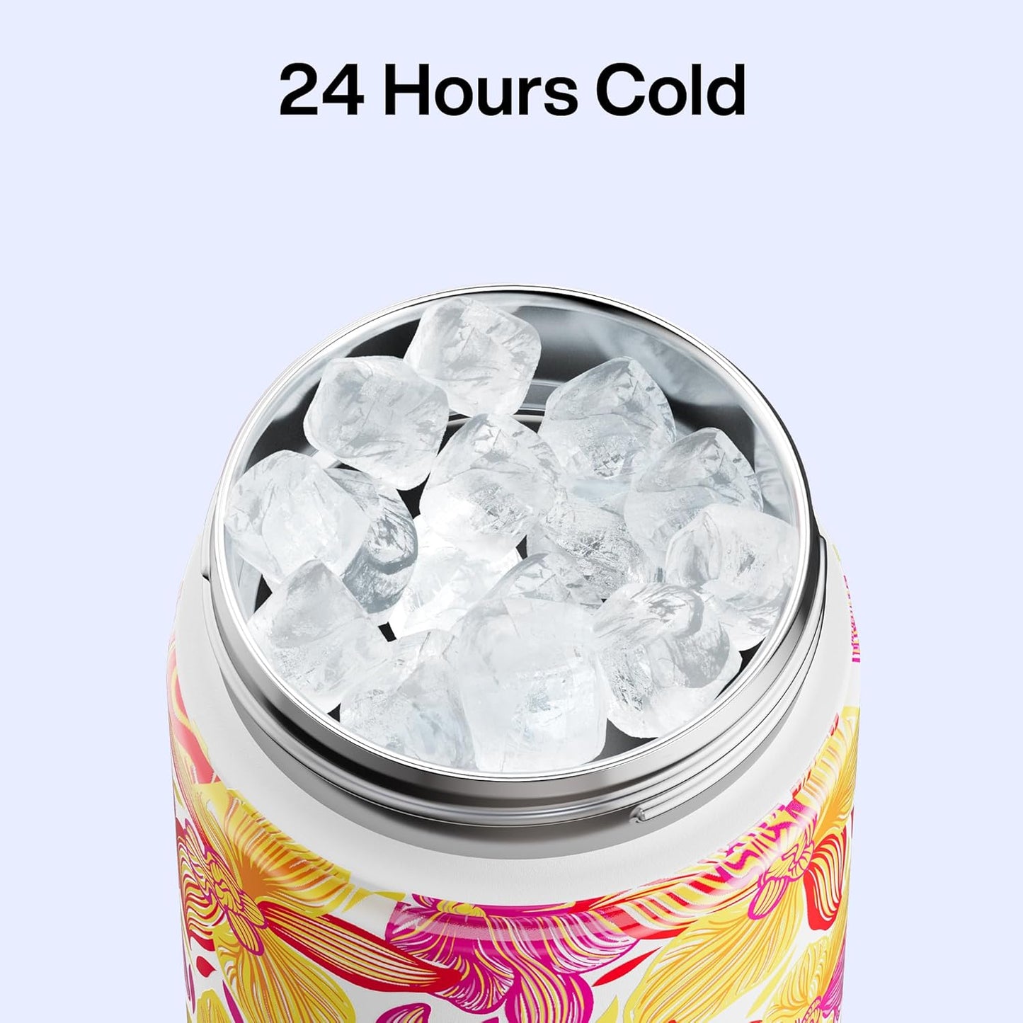 ENCOOL Insulated Water Bottle with Straw Stainless Steel Water Bottle, Leak-Proof, BPA-Free, Double Wall Vacuum Keeps Cold for 24 Hours for Sports, Travel, School (26 oz, Cotton Candy) - Colors A