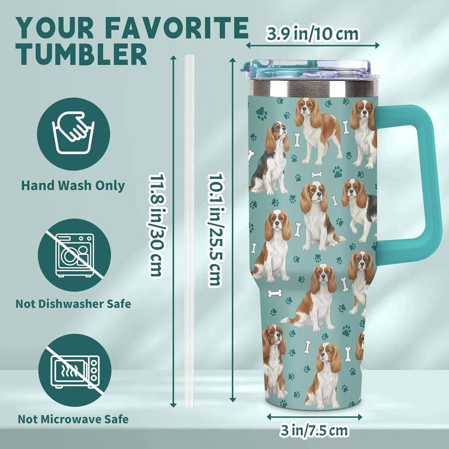 Beagle Gifts for Women Men, 40oz Stainless Steel Insulated Tumbler Travel Cup Mug, Funny and Unique Beagle Gifts for Dog Lover - Colors A
