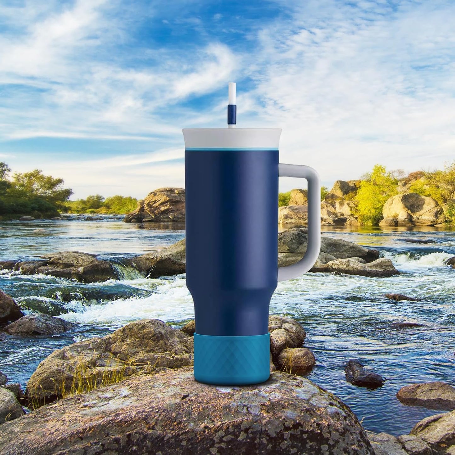 Silicone Boot for Owala 40 oz Tumbler with Handle, Anti-Slip Protective Sleeve for Stainless Steel Triple Layer Insulated Travel Tumbler Accessories