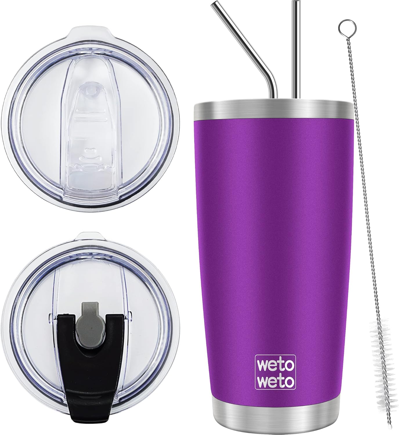 WETOWETO 20oz Tumbler, Stainless Steel Vacuum Insulated Coffee Travel Mug, Double Wall Powder Coated Insulated Coffee Mug Travel Mug with Lid Thermal Cup for Outdoor (Navy Blue, 1 Pack)