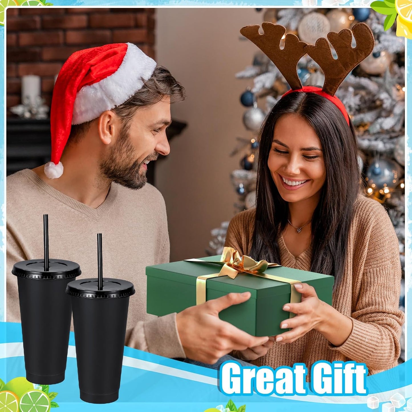 24 Pack Plastic Tumblers with Lids and Straw, Reusable Cups with Lids and Straws Colorful Cups for Cold Drink Iced Coffee, Plastic Tumbler Bulk for Party Birthday Gifts (24 oz, Stylish Colors)