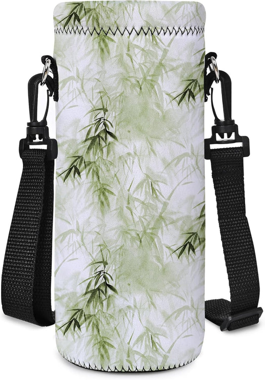 Neoprene 500ML/750ML/1000ML Water Bottle Bag Carrier, Portable Insulated Bottle Sling Holder Case Pouch with Adjustable Shoulder Strap for Men Women Walking Hiking Running