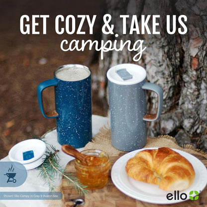 Ello Campy 18oz Stainless Steel Travel Mug with Handle and Leak Proof Lid | Vacuum Insulated Coffee Cup for Hot or Cold Drinks | Reusable, BPA Free | Gift for Coffee Lovers, Matte Black