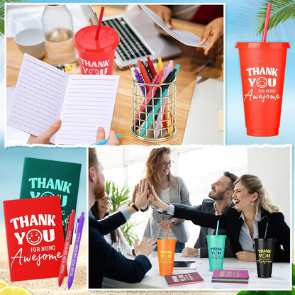 Feifeiya 72 Pcs/ 24 Set Bible Verse Gifts Bulk 24 oz Father's Day Christian Plastic Tumbler with Lids and Straws Inspirational Prayer Notepads Religious Pen Church Cups Gift for Christian Party Favors