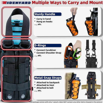 Molle Water Bottle Holder Pouch, 16-77 oz Adjustable Capacity Tactical Bottle Bag, Compatible with Backpack, Vest, Belt for Outdoor Activities