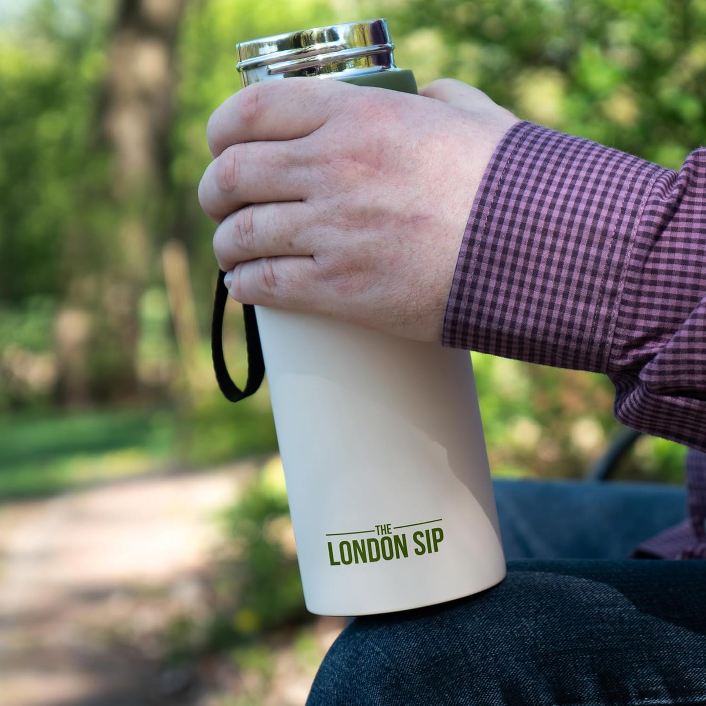 London Sip 25 oz Multi-Function Travel Mug and Tumbler Tea Infuser Water Bottle Fruit Infuser Flask Hot and Cold Double Wall Stainless Steel Coffee Thermos, Cosmic Silver