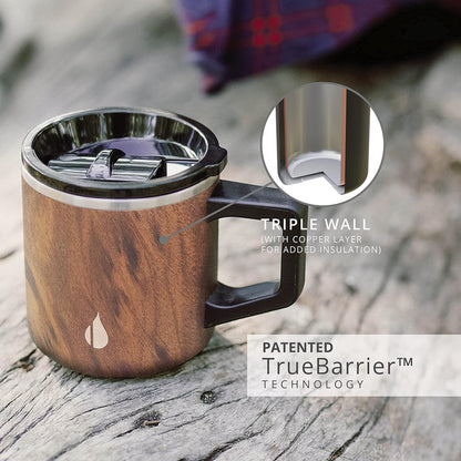 Elemental Insulated Coffee Mug - Triple-Wall Stainless Steel Summit Travel Cup for Hot and Cold Drinks - Thermal Coffee Mug with Lid and Handle for Camping, Office & Travel 16oz - Rainbow Speckle