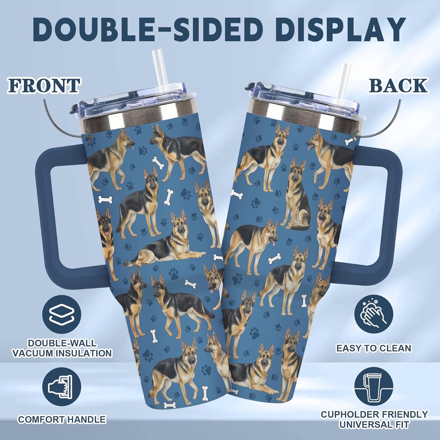 Beagle Gifts for Women Men, 40oz Stainless Steel Insulated Tumbler Travel Cup Mug, Funny and Unique Beagle Gifts for Dog Lover - Colors A