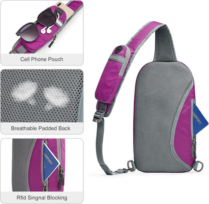 G4Free Sling Bag RFID Blocking Lightweight Crossbody Backpack Chest Shoulder Bag for Travel Sports Running