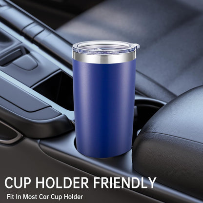 20 oz Tumblers Bulk Stainless Steel Tumbler with Lid Double Wall Vacuum Insulated Coffee Mug 20oz Powder Coated Cup for Hot and Cold Drinks, Stainless, 6 pack