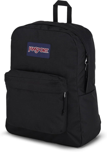JanSport SuperBreak One Backpacks - Durable, Lightweight Bookbag with 1 Main Compartment, Front Utility Pocket with Built-in Organizer - Premium Backpack, Black - Colors A