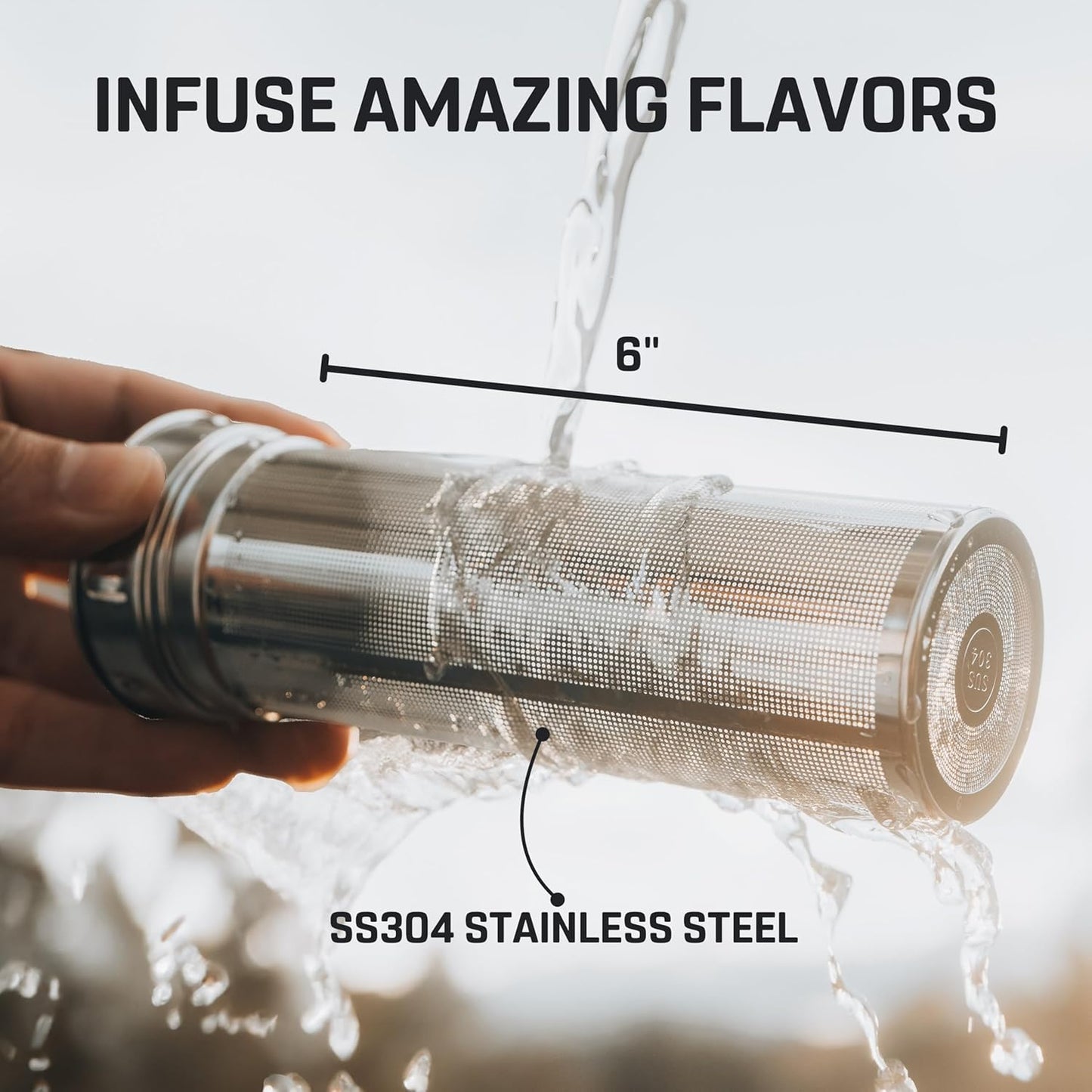 Vesmoon Vessence 24 Oz Stainless Steel Tea Infuser Bottle for Loose Leaf Tea, Water, Herbs, Fruits - Triple Layered Insulated, Leak Proof Bottle with Lid and Clip Handle - 24 Hours Hot/Cold