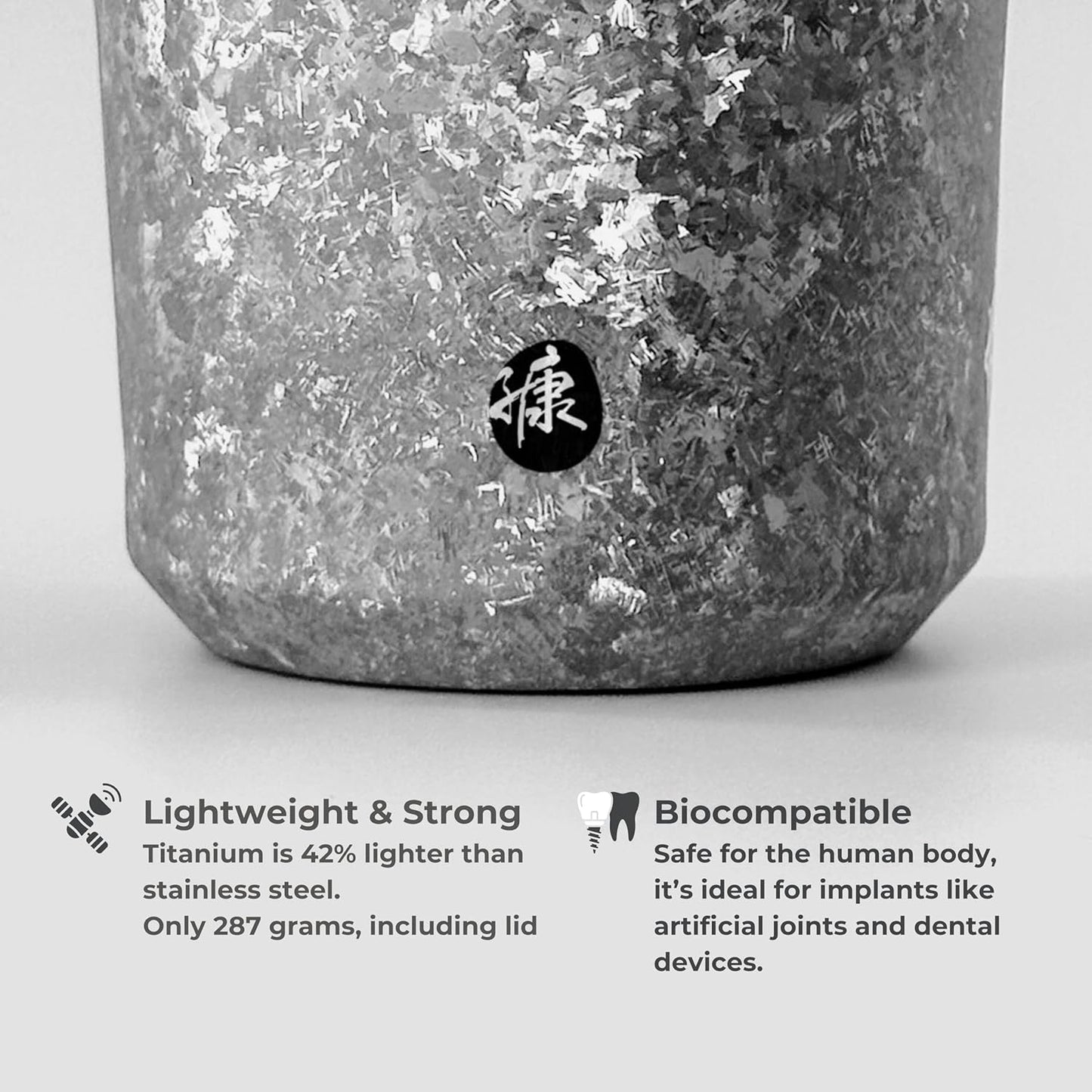 KOYASU Ti-Zen Titanium Travel Coffee Mug - 12oz Ultralight Insulated Tumbler - Leakproof Commuter Cup for Men & Office Desk Accessory - Minimalist Portable Tea Flask for Travel & Car- Indigo Blue