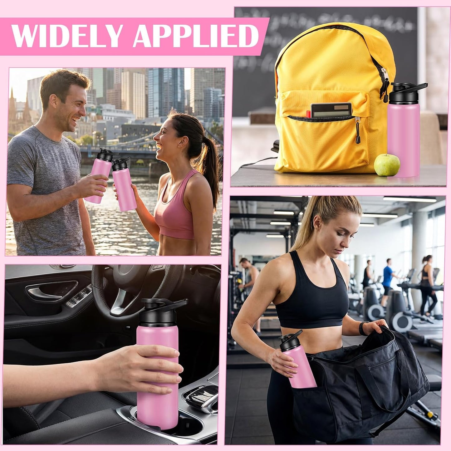 CHENGU Water Bottle Bulk 20 oz Aluminum Reusable Bottles Lightweight Snap Lid Water Cups Easy Carry Leak Proof Travel Tumbler for Gym Sports Camping Hiking Fishing