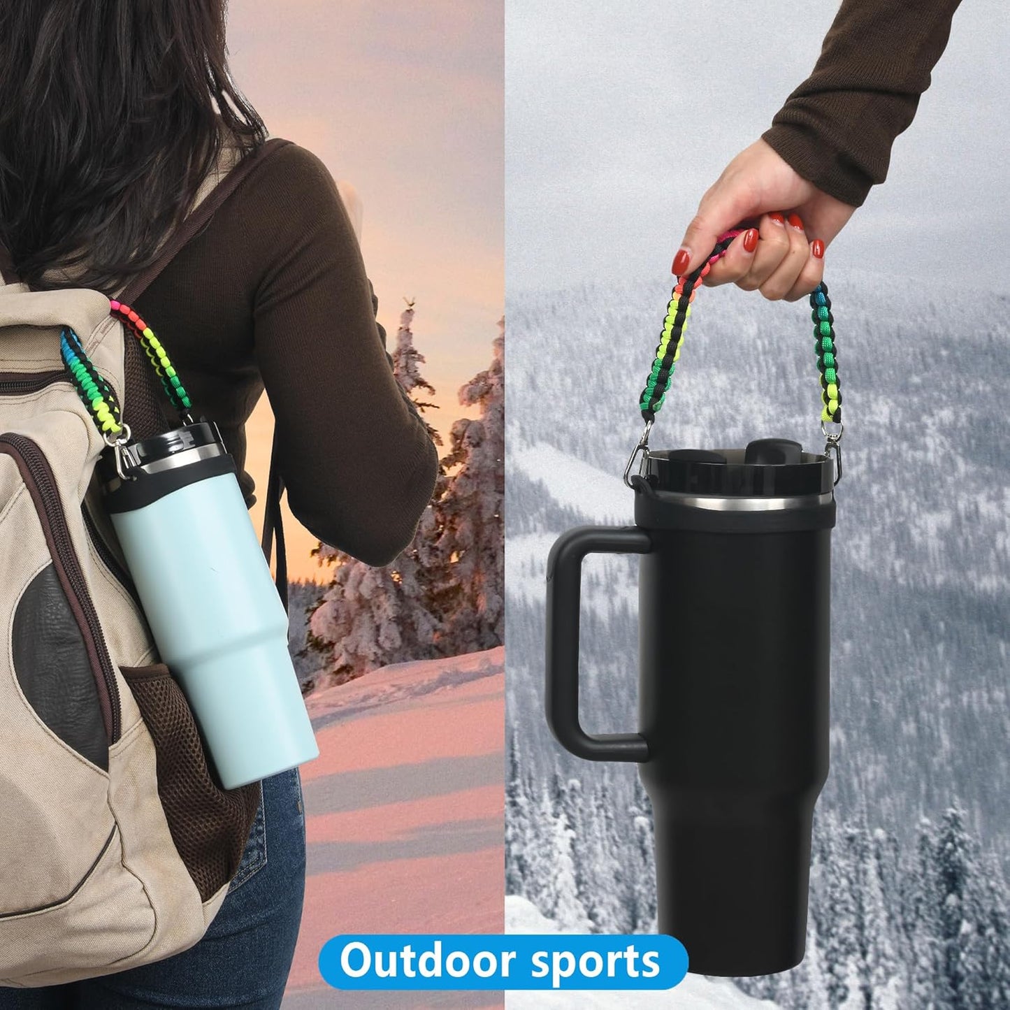 Wongeto Paracord Handle Strap for Stanley Cup - Heavy Duty Compatible with Stanley 40oz 30oz Tumbler, Stanley Cup Accessories