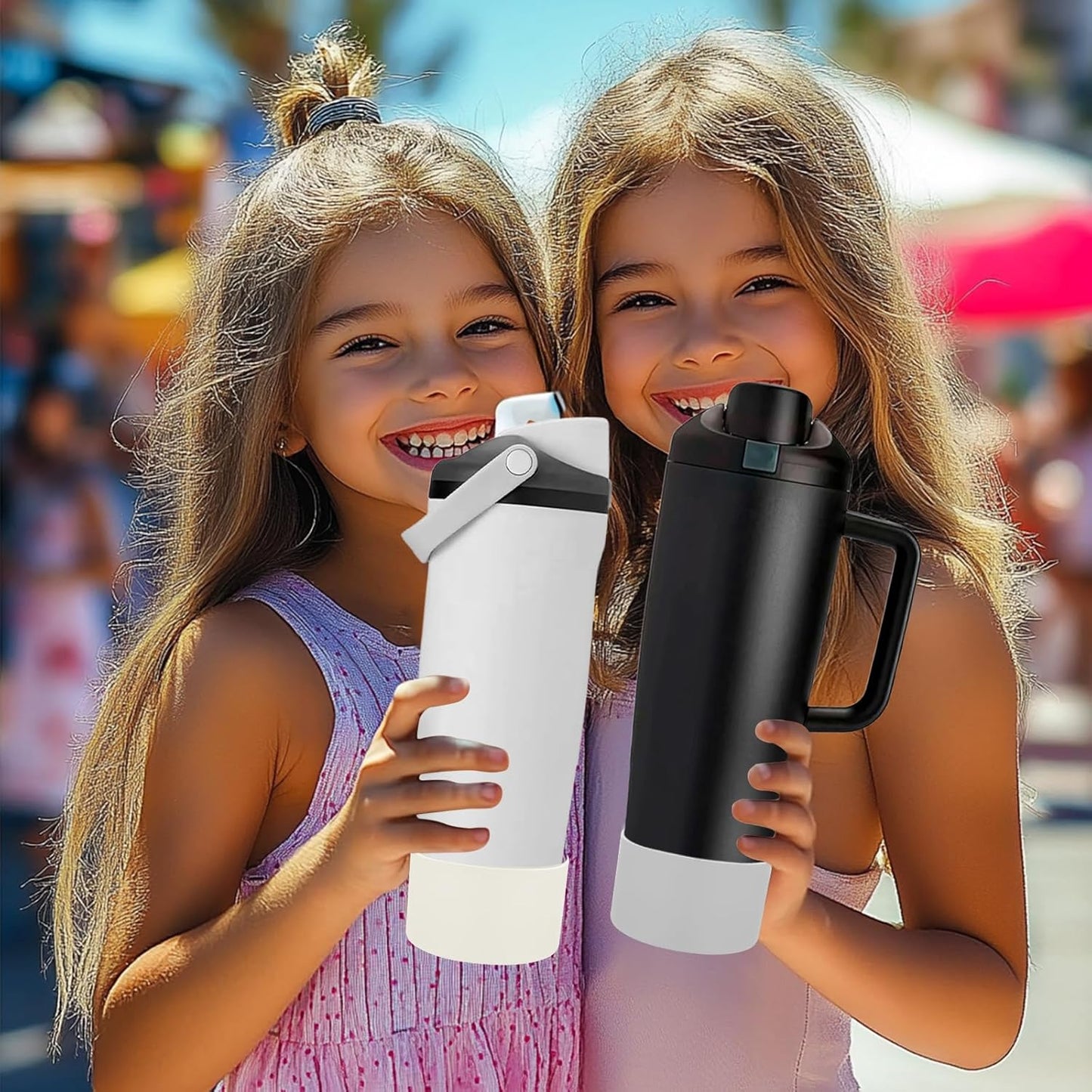 Mity rain 2PCS Protective Silicone Boots for Owala 30oz & 40oz FreeSip Sway Bottles & Tumblers - Accessories for owala, Enhances Stability & Prevents Scratches(Black Cherry)