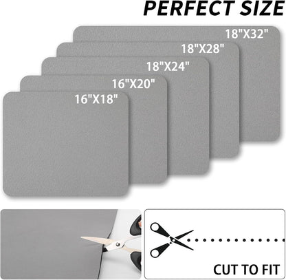 HotLive Dish Drying Mat for Kitchen Counter, Heat Resistant Drainer Mats with Non-slip Rubber Backed, Hide Stain Kitchen Super Absorbent Draining Mat, Easy to Clean Dish Rack Pad, Dark Grey 16"x18"