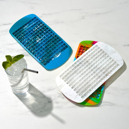 Host Ice Cube Tray, Makes Four 5-Inch Long Cubes, Durable Silicone Trays with Easy Release Design, Perfect for Water Bottles and Highball Glasses, Home Bar Accessories, Set of 1, Marble