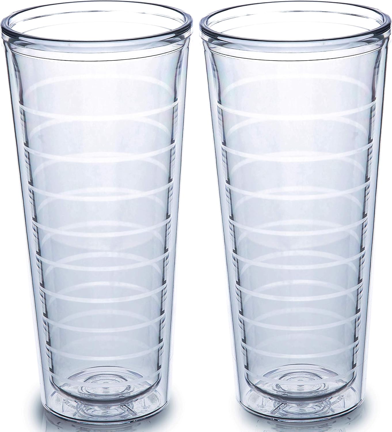 Homestead Choice 16oz Insulated Tumblers Plastic Keeps Drinks Cold & Hot, 4pack Double Walled Clear Insulated Drinking Glasses Cup, BPA-Free, Reusable, Camping, Travel, Kitchen, Party