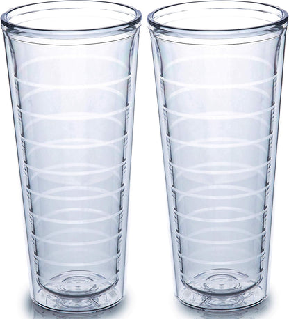 Homestead Choice 16oz Insulated Tumblers Plastic Keeps Drinks Cold & Hot, 4pack Double Walled Clear Insulated Drinking Glasses Cup, BPA-Free, Reusable, Camping, Travel, Kitchen, Party