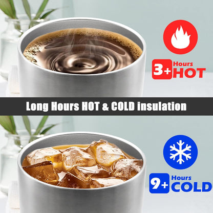 20 oz Tumbler Coffee Travel Tumblers Bulk with Lid Stainless Steel Double Wall Vacuum Insulated Mug Powder Coated Cups fit Car Cupholder for Hot and Cold - Stainless Steel, 4Pack