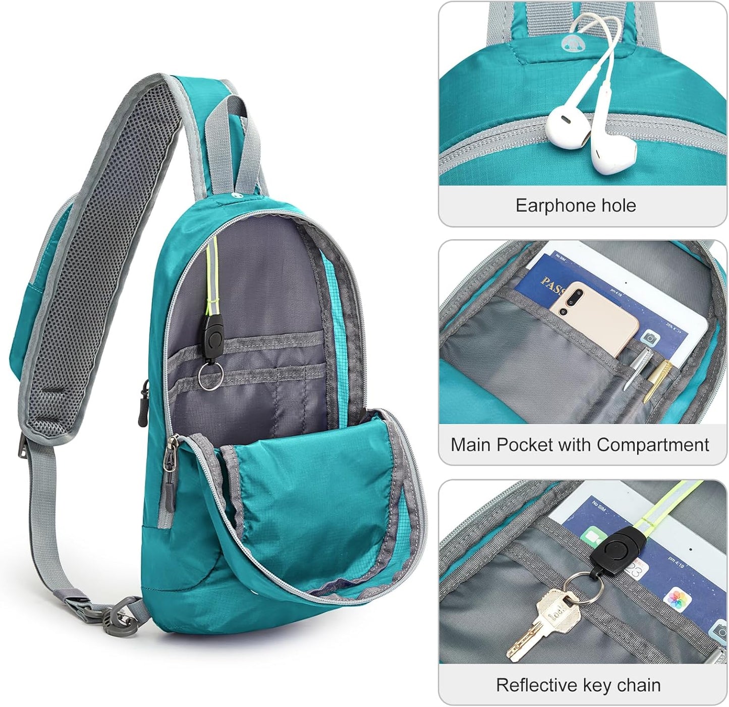 G4Free Sling Bag RFID Blocking Lightweight Crossbody Backpack Chest Shoulder Bag for Travel Sports Running