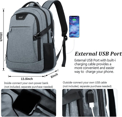 DUSLANG 17 Inch Laptop Backpack for Travel Water Resistant College Backpack for Men/Women Laptop Bag with USB Charging Port,Black - Colors A
