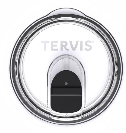 Tervis Slider Lid Made in USA Double Walled Insulated Tumbler Travel Cup Keeps Drinks Cold & Hot, Fits 12 & 20oz Stainless Steel, Clear
