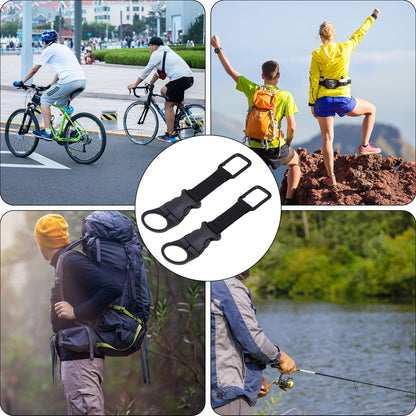Gosknor 2pcs Hanging Bottle Buckle, 7.08 Inch Backpack Water Bottle Carabiner Water Bottle Belt Holder with Strap Portable Mineral Water Bottle Ring Clip Handle Keychain for Outdoor Event