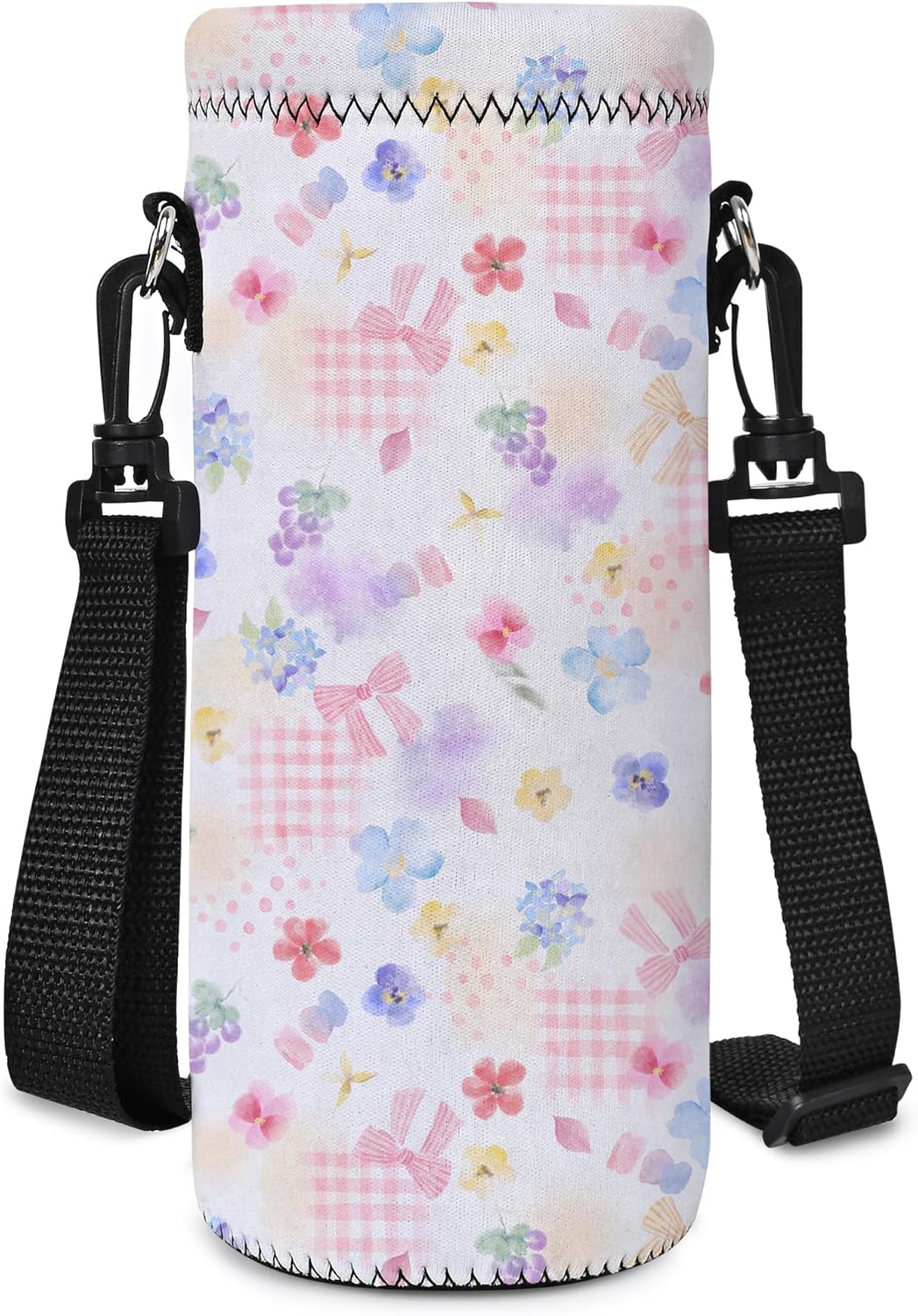Neoprene 500ML/750ML/1000ML Water Bottle Bag Carrier, Portable Insulated Bottle Sling Holder Case Pouch with Adjustable Shoulder Strap for Men Women Walking Hiking Running