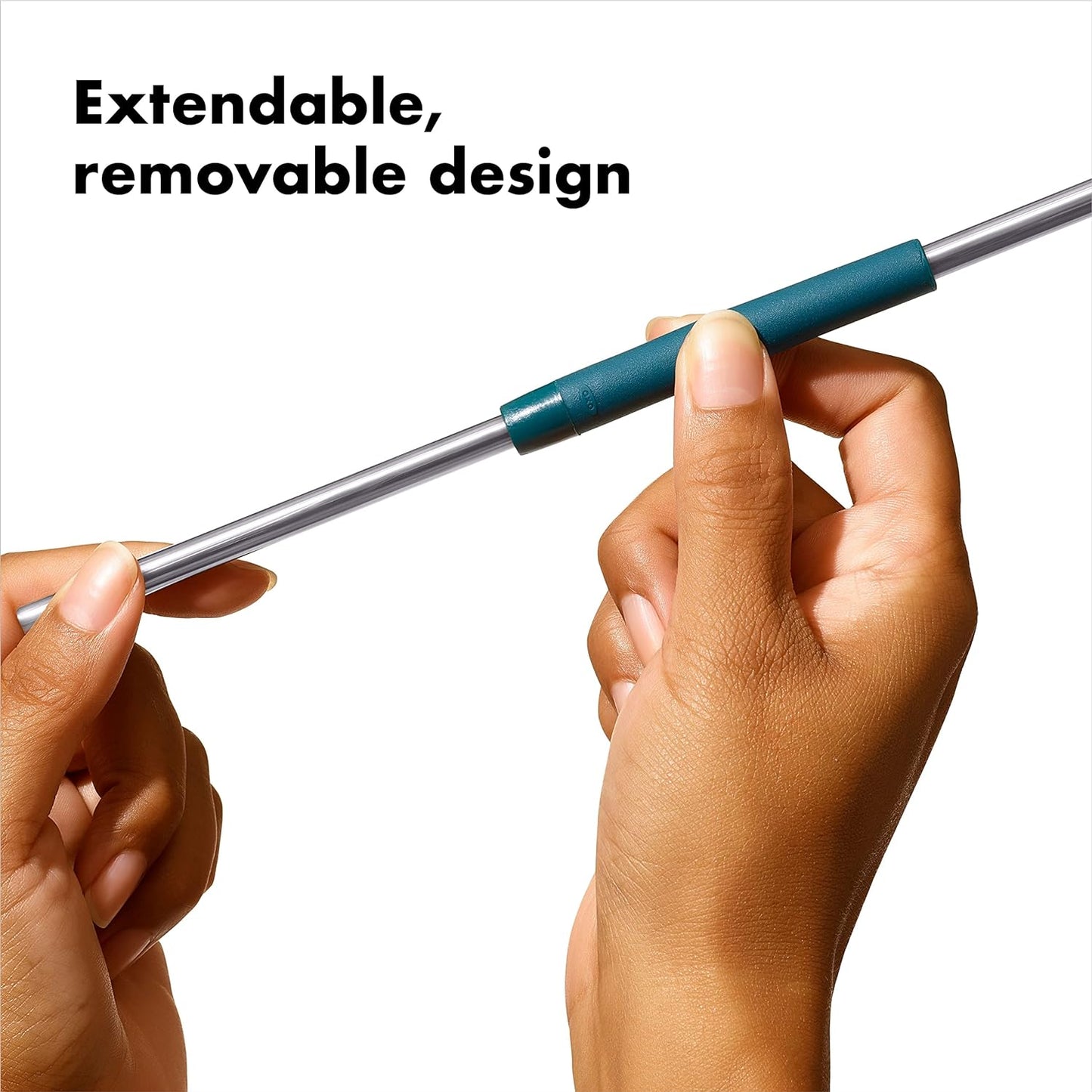 OXO Good Grips 4-Piece Reusable Extendable Straw Set, Blue/Green, 10.5 inches