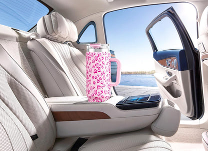 Meoky 32 oz Tumbler with Handle, Insulated Tumbler with Lid and Straw, Stainless Steel Travel Mug, Keeps Cold for 24 Hours, 100% Leak Proof, Fits in Car Cup Holder (Night)