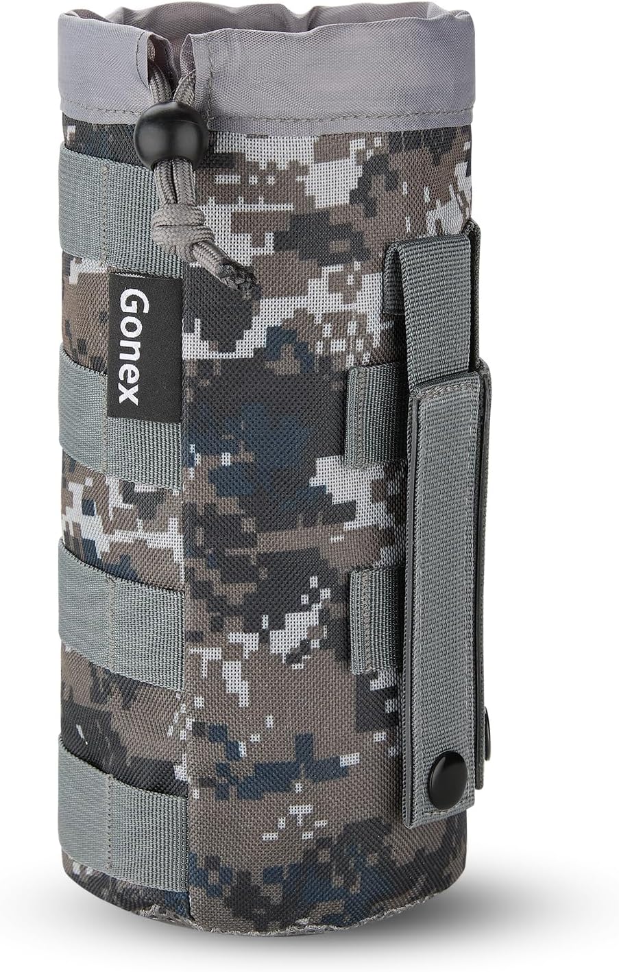 Gonex Tactical MOLLE Water Bottle Pouch, Drawstring Open Top & Mesh Bottom Travel Water Bottle Bag Hydration Carrier
