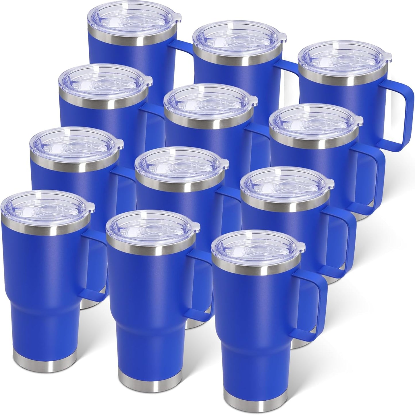 20 oz Tumbler with Handle and Lid, Stainless Steel Tumbler Insulated Travel Coffee Mug, Spill Proof Double Wall Vacuum Tumbler Cup Keep Drink Hot & Cold,White, 1 Pack