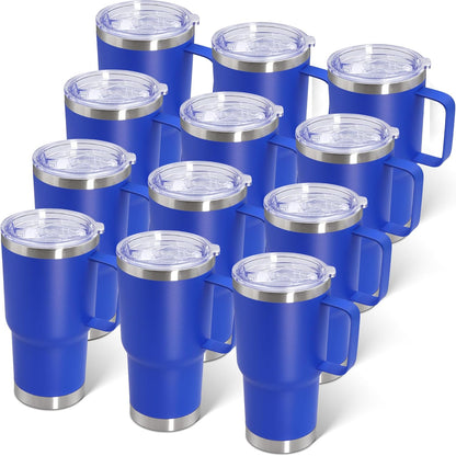 20 oz Tumbler with Handle and Lid, Stainless Steel Tumbler Insulated Travel Coffee Mug, Spill Proof Double Wall Vacuum Tumbler Cup Keep Drink Hot & Cold,White, 1 Pack
