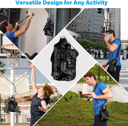 icolor Magnetic Gym Bag Water Bottle Carrier Holder with Phone Pockets & Shoulder Strap,Gym Magnetic Bag 5 Built-in Magnets Gym Accessories Organizer Sling Bottle Bag Pouch Sleeve