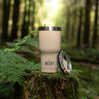 Beast 10 oz Tumbler Stainless Steel Vacuum Insulated Coffee Ice Cup Double Wall Travel Flask (Arctic White)