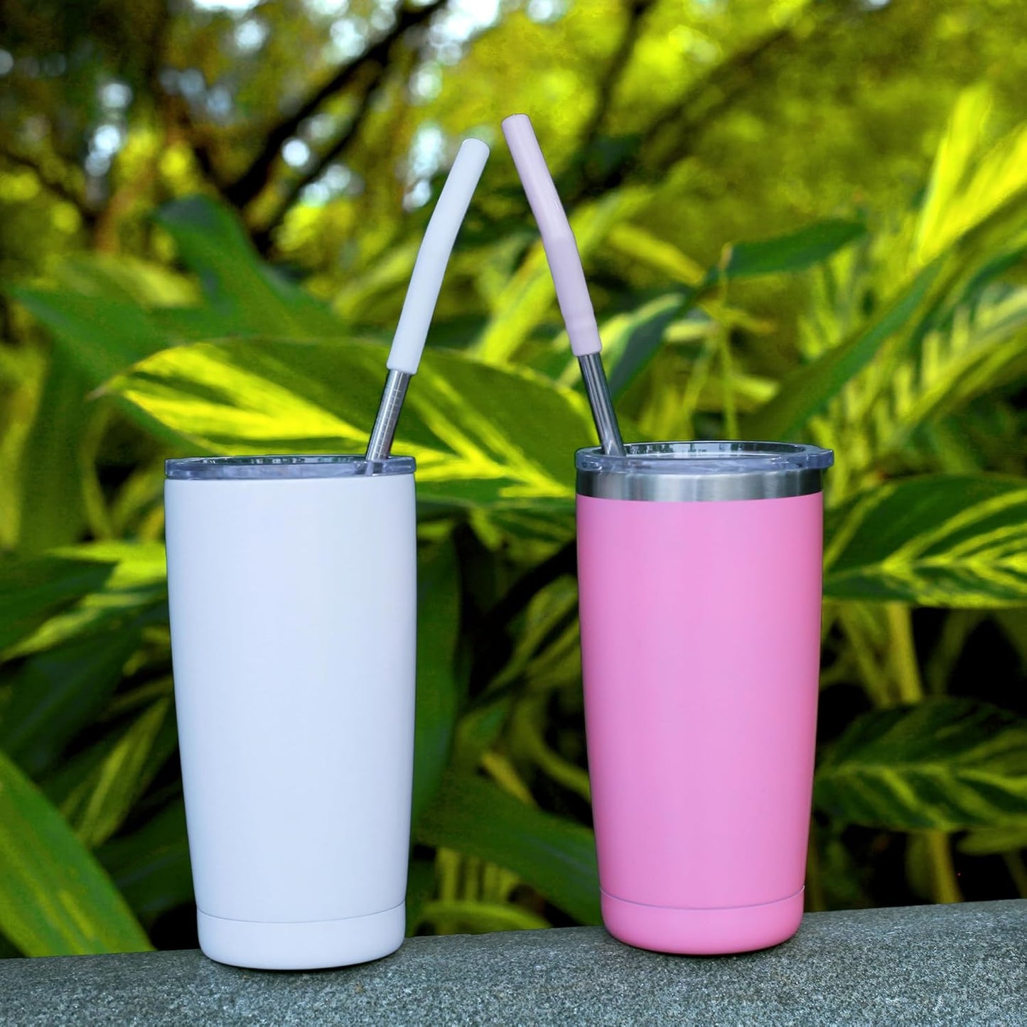 40 oz Stainless Metal Straws for 40 oz Stanley Tumbler, 6Pcs Reusable Straight Long Steel Straws with 12 Silicone Tips and 2 Straw Cleaning Brushes (6Color1, 40oz)