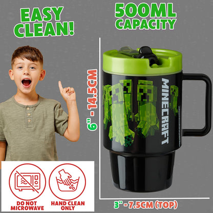 Get Trend Pokemon Kids Water Bottle with Straw 16.9 oz BPA Free Plastic Cup with Lid Reusable Tumbler Pikachu Anime Gifts for Kids (Black Pokemon)
